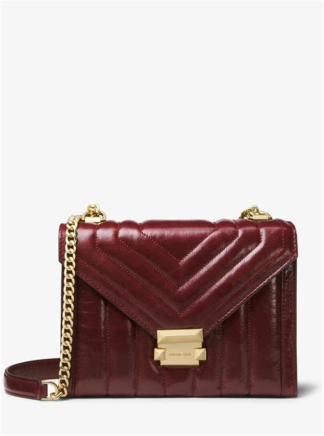 michael kors bicolor whitney shoulder bag oxblood|Whitney Large Quilted Leather Convertible Shoulder Bag.